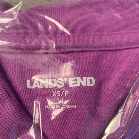 NWT LANDS' END WOMEN'S MESH SHORT SLEEVE POLO SHIRT‎ DEWBERRY (PURPLE) PXS - Picture 7 of 9